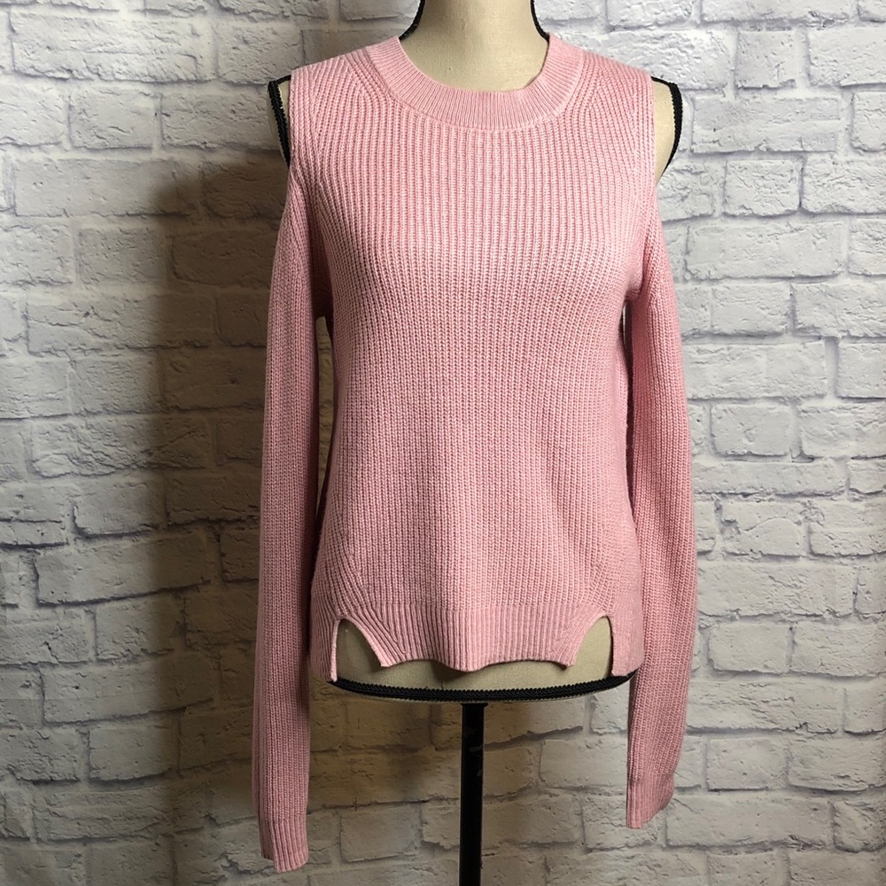 LUCKY BRAND Pink Longsleeve Cold Shoulder Sweater